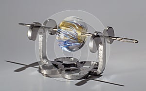 Colour transparent glass bead on the needle