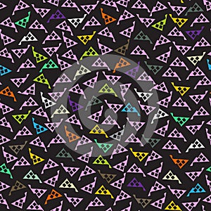 Colour triangle on dark background.