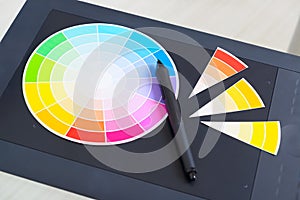 Colour wheel and graphic tablet photo