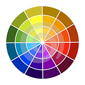 Colour wheel vector illustration. Shadow and light color. Base colors swatches
