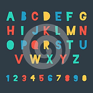 Coloured alphabet and numbers