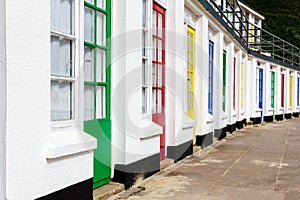 Coloured beach huts