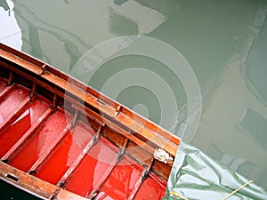 A coloured boat bottom