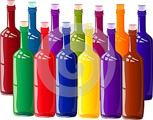 Coloured bottles