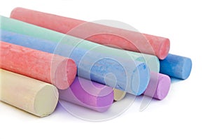 Coloured chalk sticks.