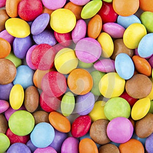 Coloured chocolate sweets