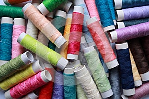 Coloured cotton threads
