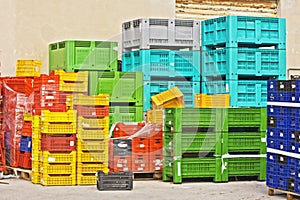 Coloured crates