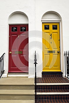Coloured doors in Brighton