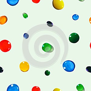 Coloured drops of water seamless pattern