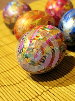 Coloured easter eggs