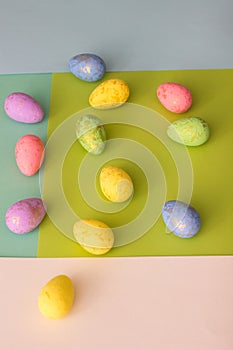 A colorful collection of patterned easter eggs