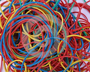 Coloured elastic bands