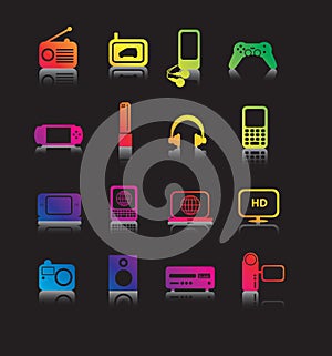 Coloured electronic icons