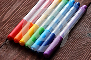 Coloured felt-tip pens