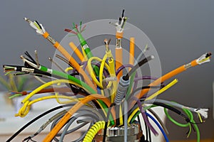 Coloured industrial cables photo