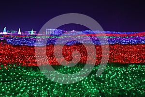 Coloured lights The rainbow falling