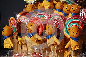 Coloured lollipops with teddy bears-the teddybears republic