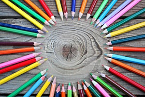Coloured pencils circle