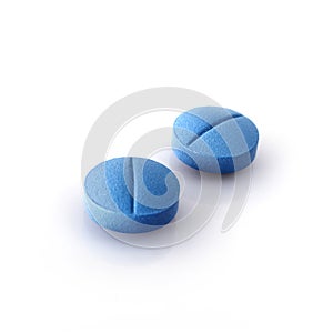 Coloured pills isolated on a white background