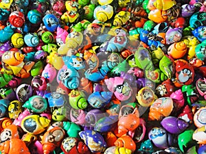 Coloured shells with Angry BirdsÃÂ´s faces