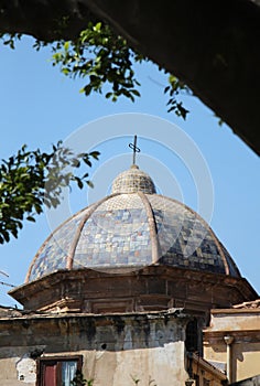 Coloured tiles of a dome