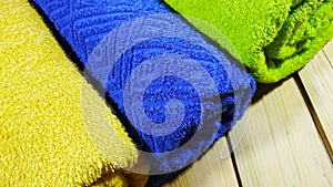 Coloured towels.