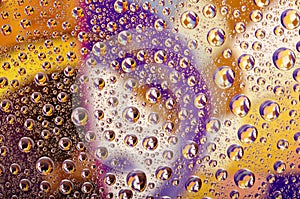 Coloured water drops