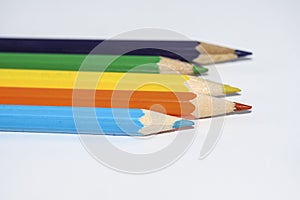 Coloured wooden pencils.