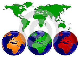 Coloured World Globes