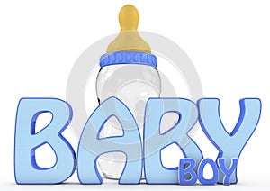 A Colourful 3d Rendered Baby Boy Text