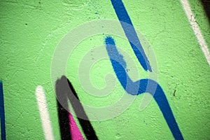 Colourful abstract details on a wall