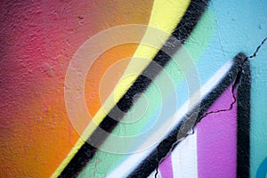 Colourful abstract details on a wall