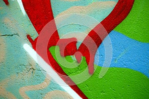 Colourful abstract details on a wall