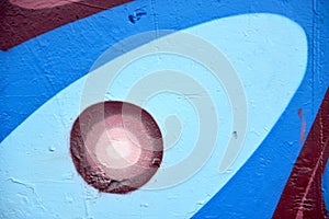 Colourful abstract details on a wall