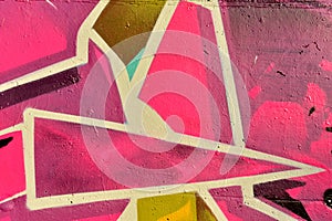 Colourful abstract details on a wall
