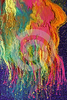 Colourful abstract paint mix