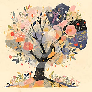 AI Generated Abstract Colourful Tree