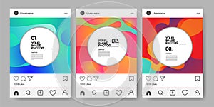 Colourful Abstract Vector Design Template For Instagram Feed 