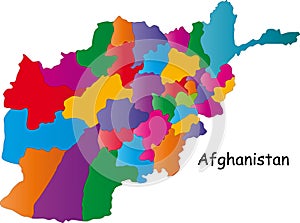 Colourful Afghanistan map