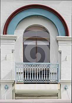 Colourful arched window