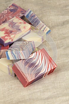 Colourful artisanal handcrafted soap
