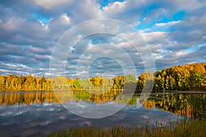 Colourful autumn landscape in Finland photo