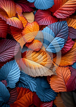 Colourful Autumn Leaves - Generative AI Illustration