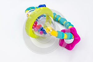 Colourful baby rattle with balls.