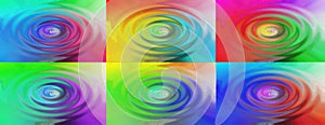 Colourful background circles circle waves ripples ripplle colours colour colors color rainbow spiral abstract aqua