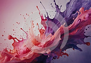 Colourful Background: Deep Purple and Pink Abstract Watercolor Splash