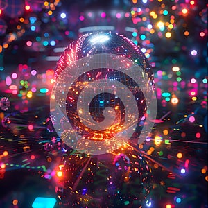 A colourful background with a disco ball generated by artificial intelligence