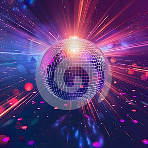 A colourful background with a disco ball generated by artificial intelligence