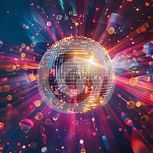 A colourful background with a disco ball generated by artificial intelligence